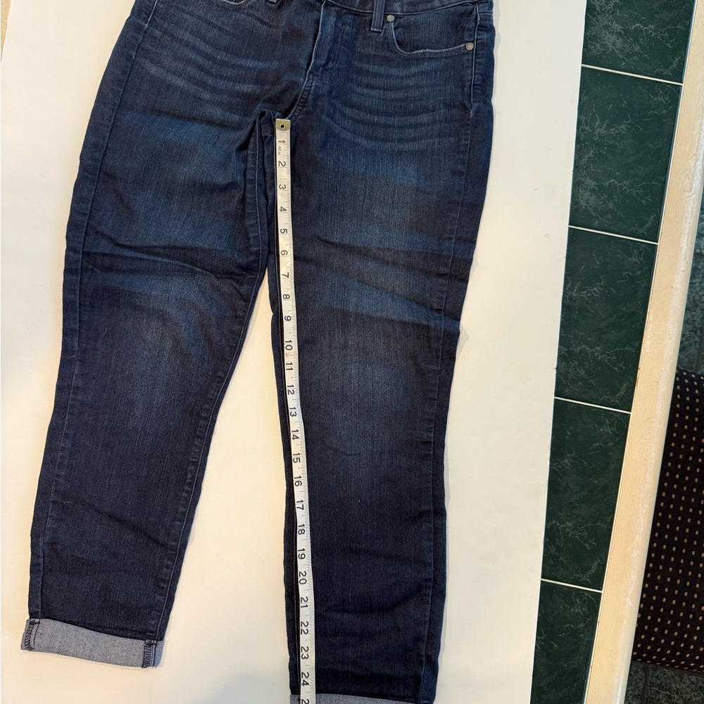 PAIGE WOMENS DARK WASH KYLIE CROP ANKLE JEANS SIZE 28 - Picture 7 of 9